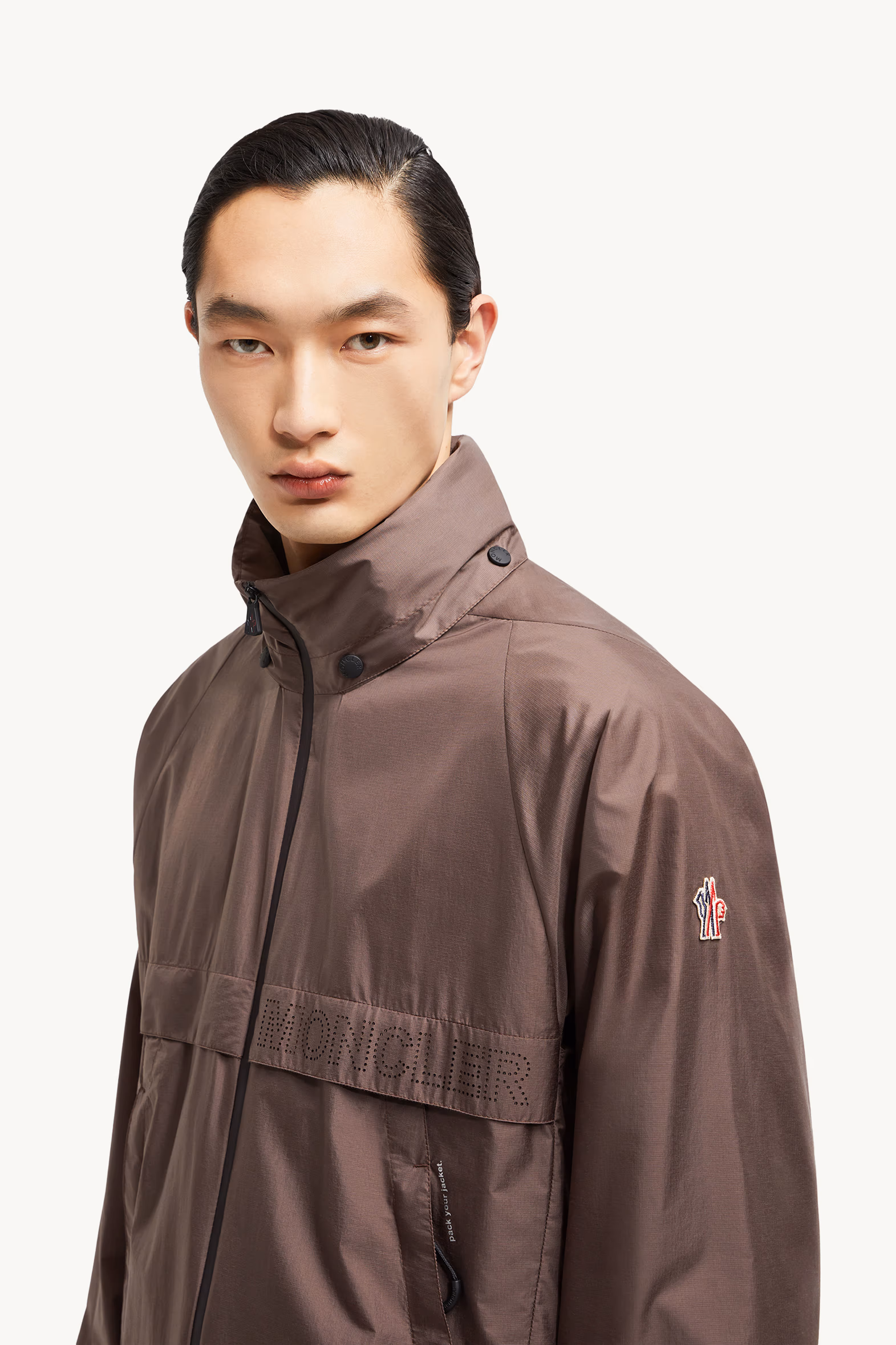Cortavientos plegable con capucha Negara Hombre Marrón Moncler 4